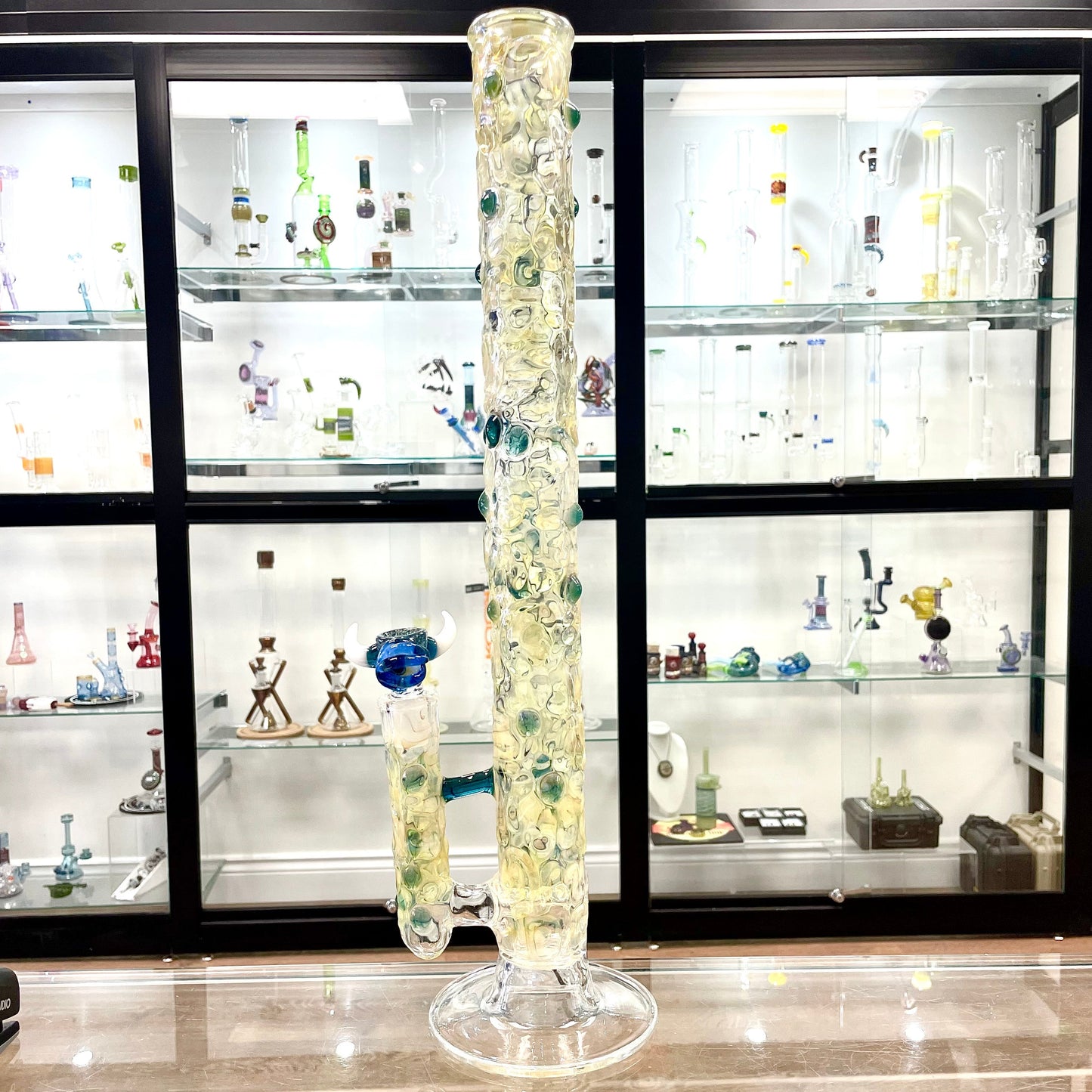Shine Glass 19.5" Artifact Fumed 44mm Inline w/ Monster Bowl - #1