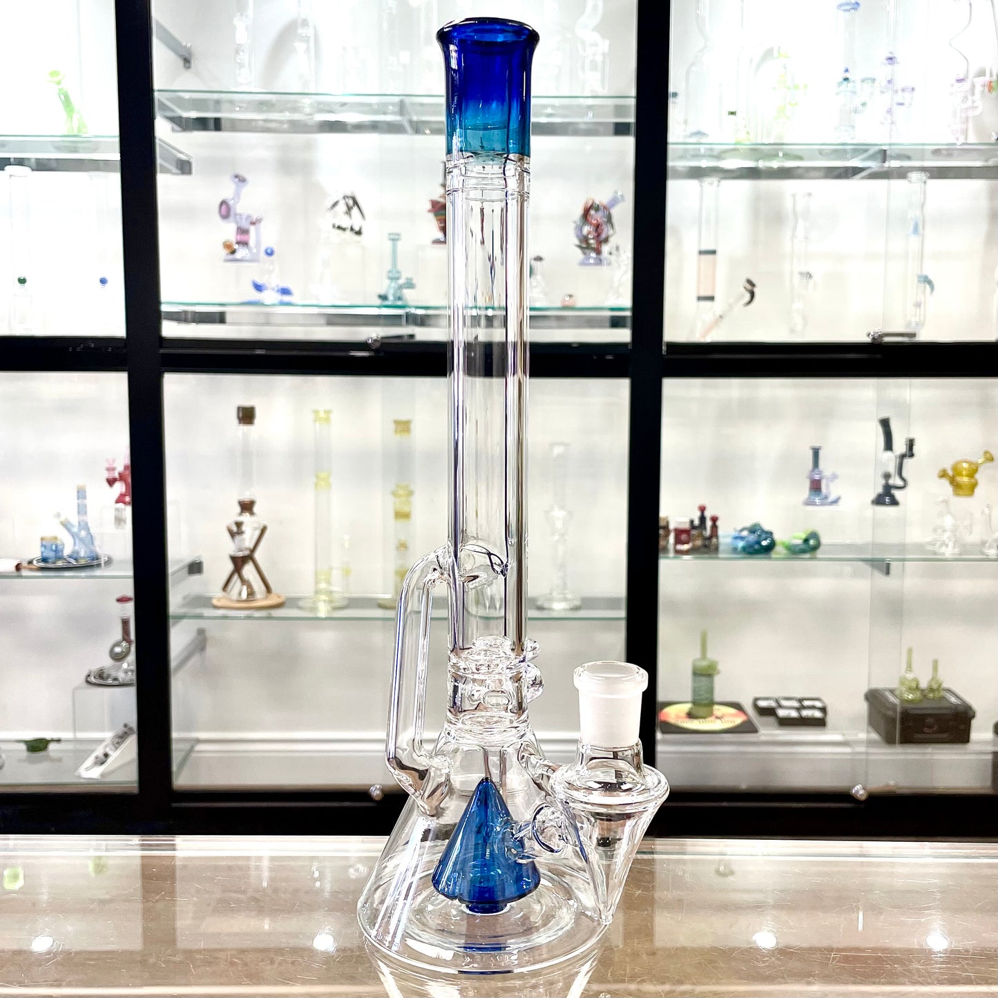 Discobox Colour Accented Fixed Double Recycler Beaker - Blue Stardust Over Cobalt