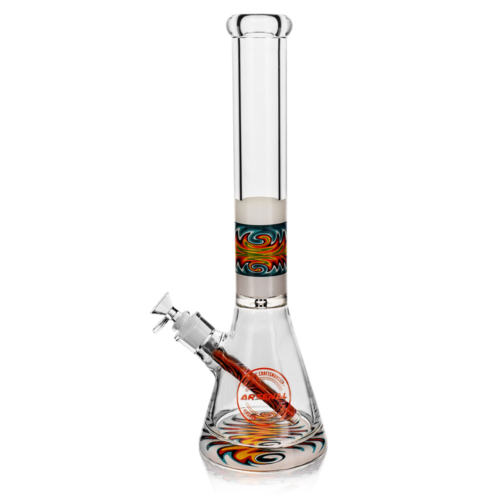 Arsenal 16" Psychedelic 7mm Beaker w/ Blaze Pattern Vinyl Wrap