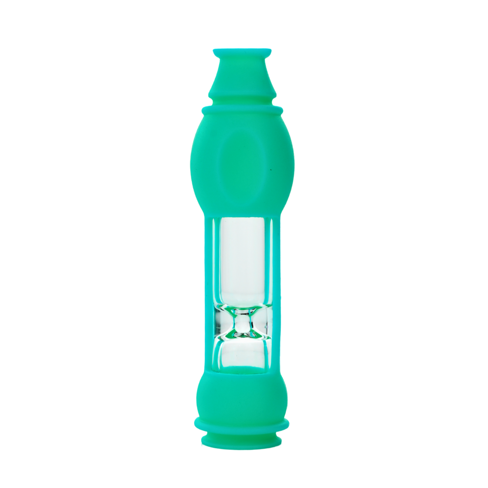 16mm Pocket Glass Pipe w/ Silicone Sleeve - Assorted Colors