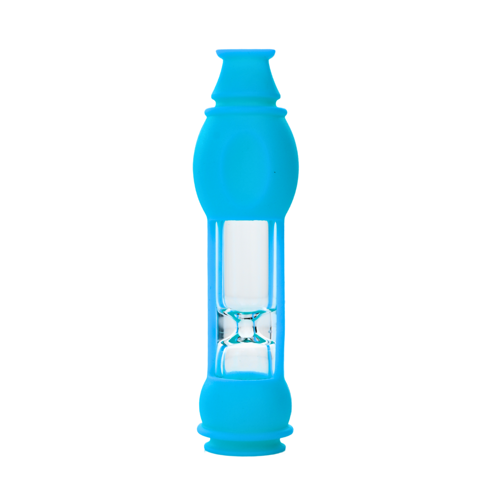 16mm Pocket Glass Pipe w/ Silicone Sleeve - Assorted Colors