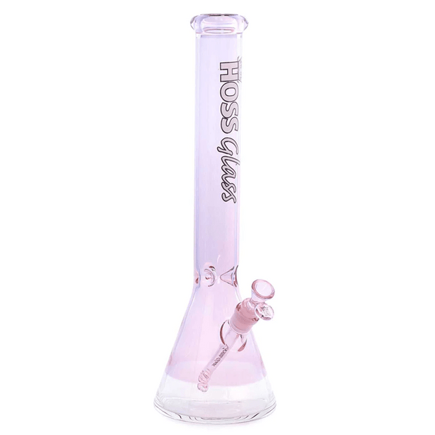 Hoss Glass 18" 5mm Beaker w/ Window - Pink