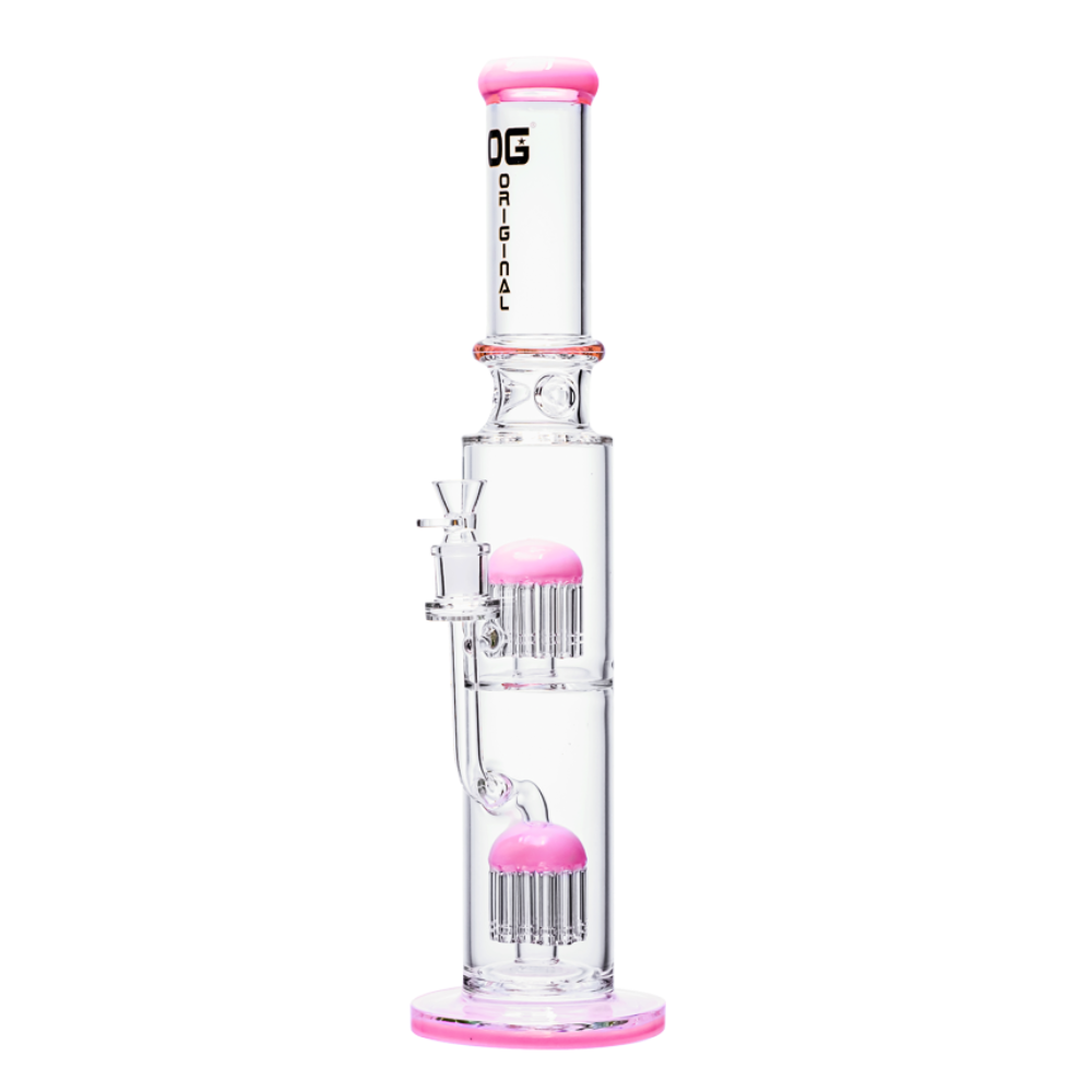 OG Original 19" Double Tree Perc Straight Tube w/ 18mm Bowl