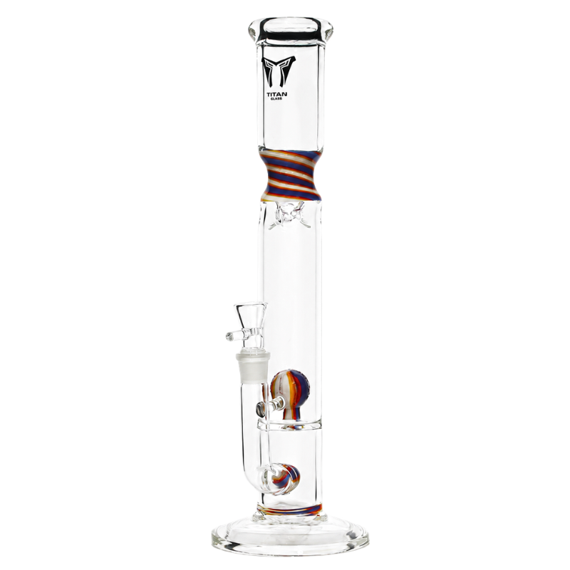 Titan 18" Glass Candy Twist Straight Shooter w/ 18mm Bowl