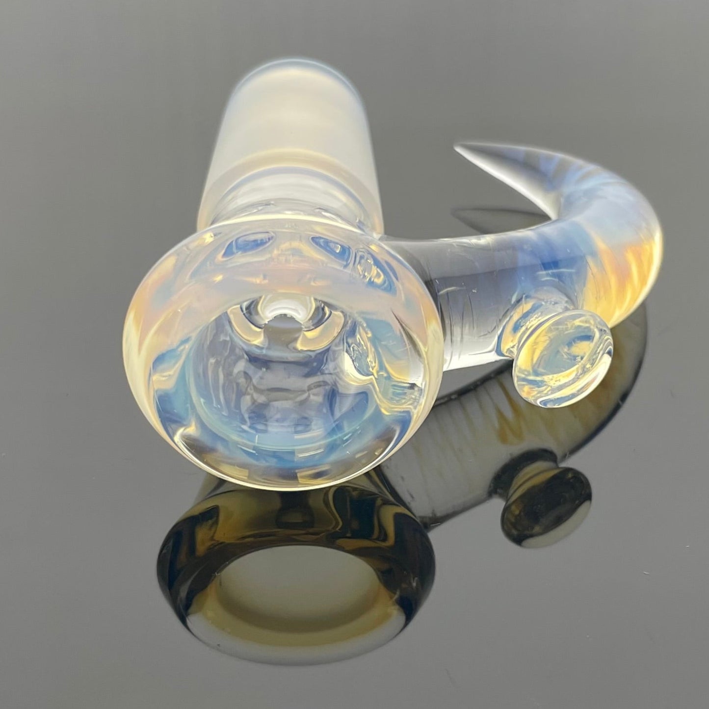 Jamms Fully Worked 18mm 4 Hole Bowl w/ Cane Handle - A - Moonstone