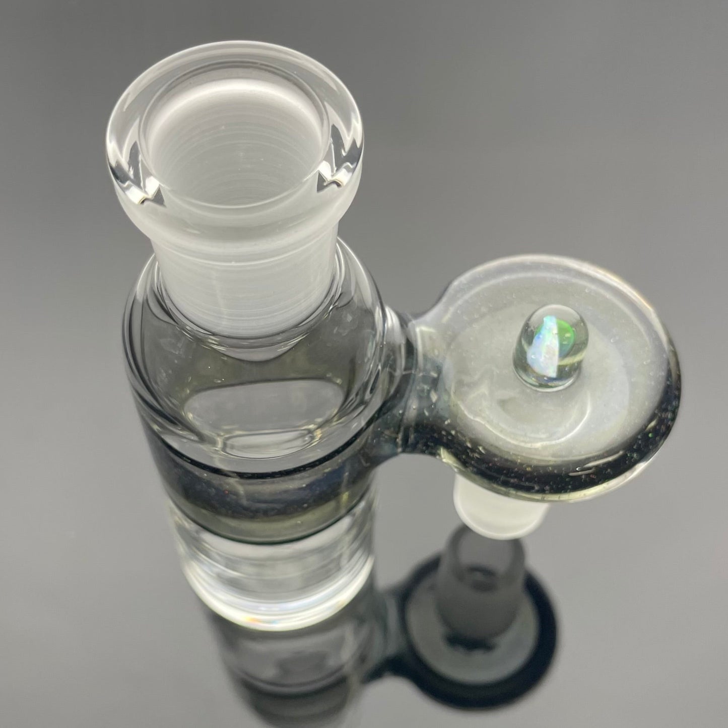 JHoney 18mm 90 Dry Ash Catcher - Crushed Opal w/ Opal