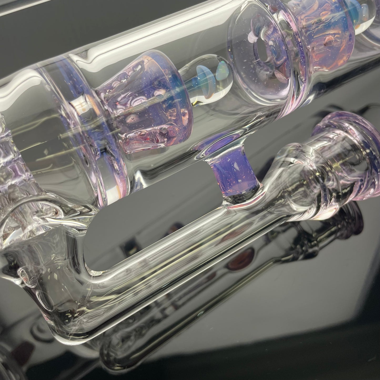 Blazed 44mm 3 Line Tree Tube - Rose Quartz & Transparent Marina w/ Opal