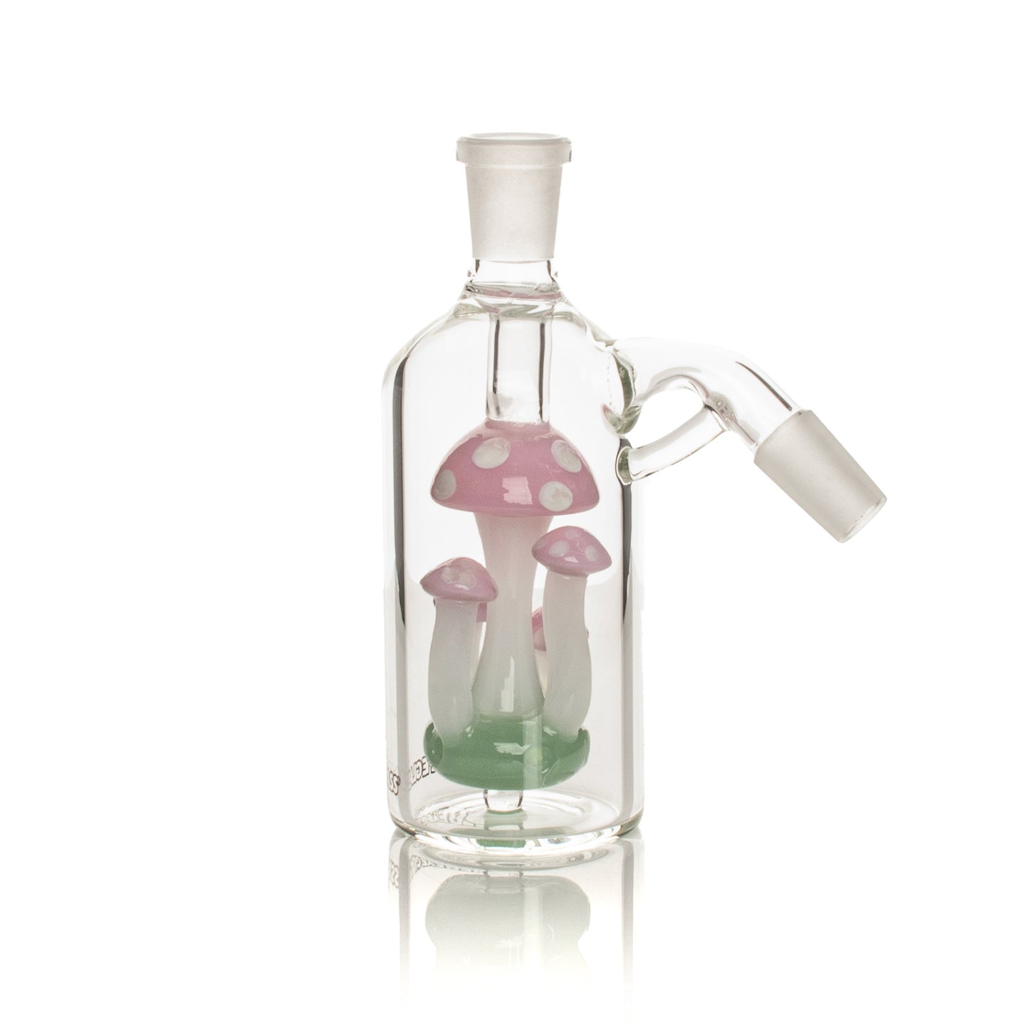 Red Eye Glass 14mm 45 Degree Amanita Mushroom Ash Catcher