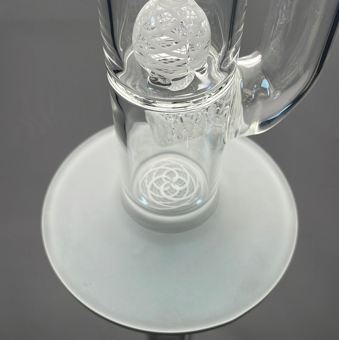 Jhoney 15.5" Dual Retti Perc Tube w/ Retti Splash Guard - Star White