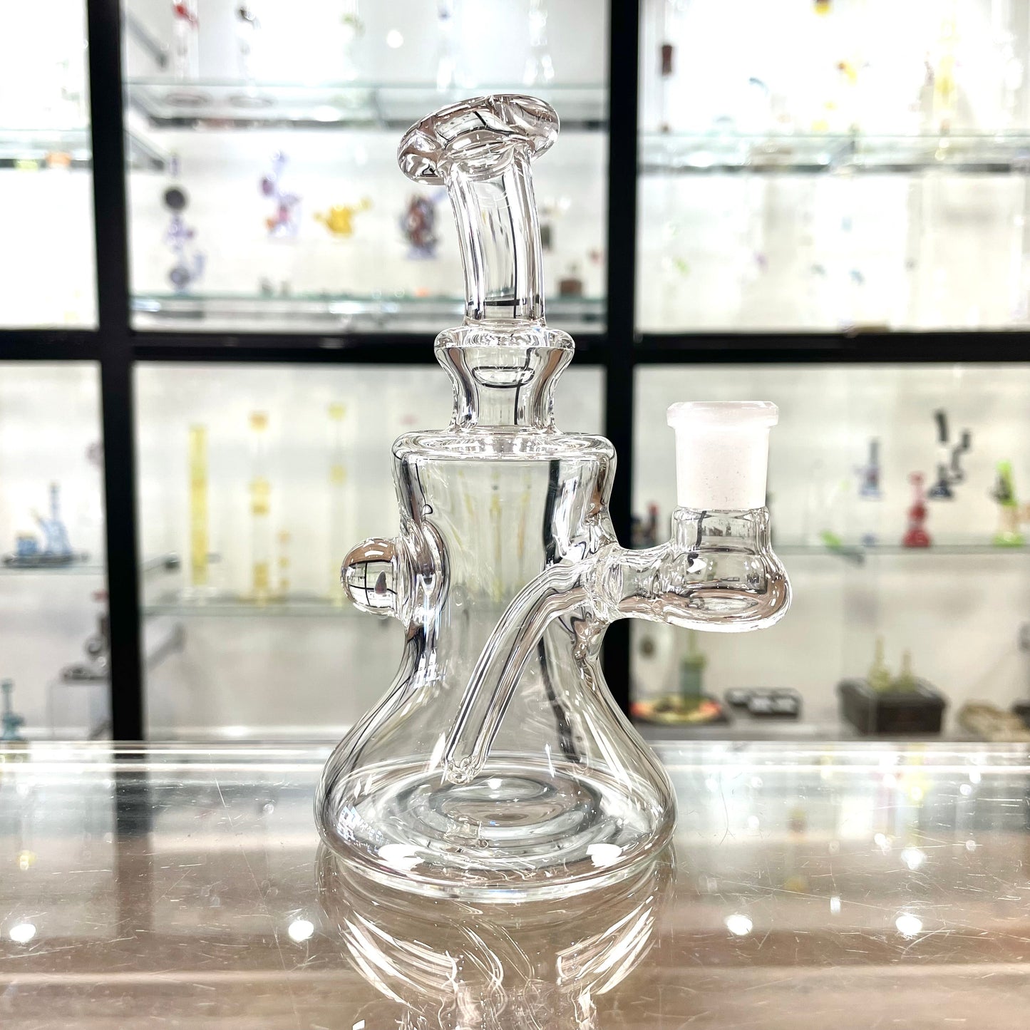 Green Belt 14mm Clear Micro Mini Tube w/ Rainbow Opal