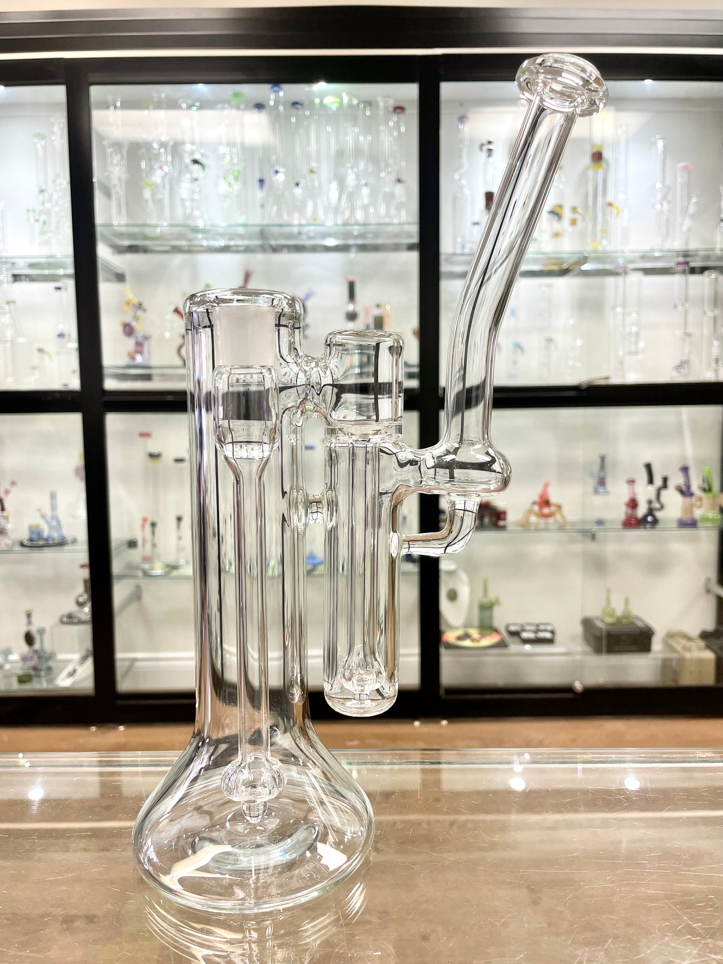 Green Belt Clear Double Bubbler 18mm