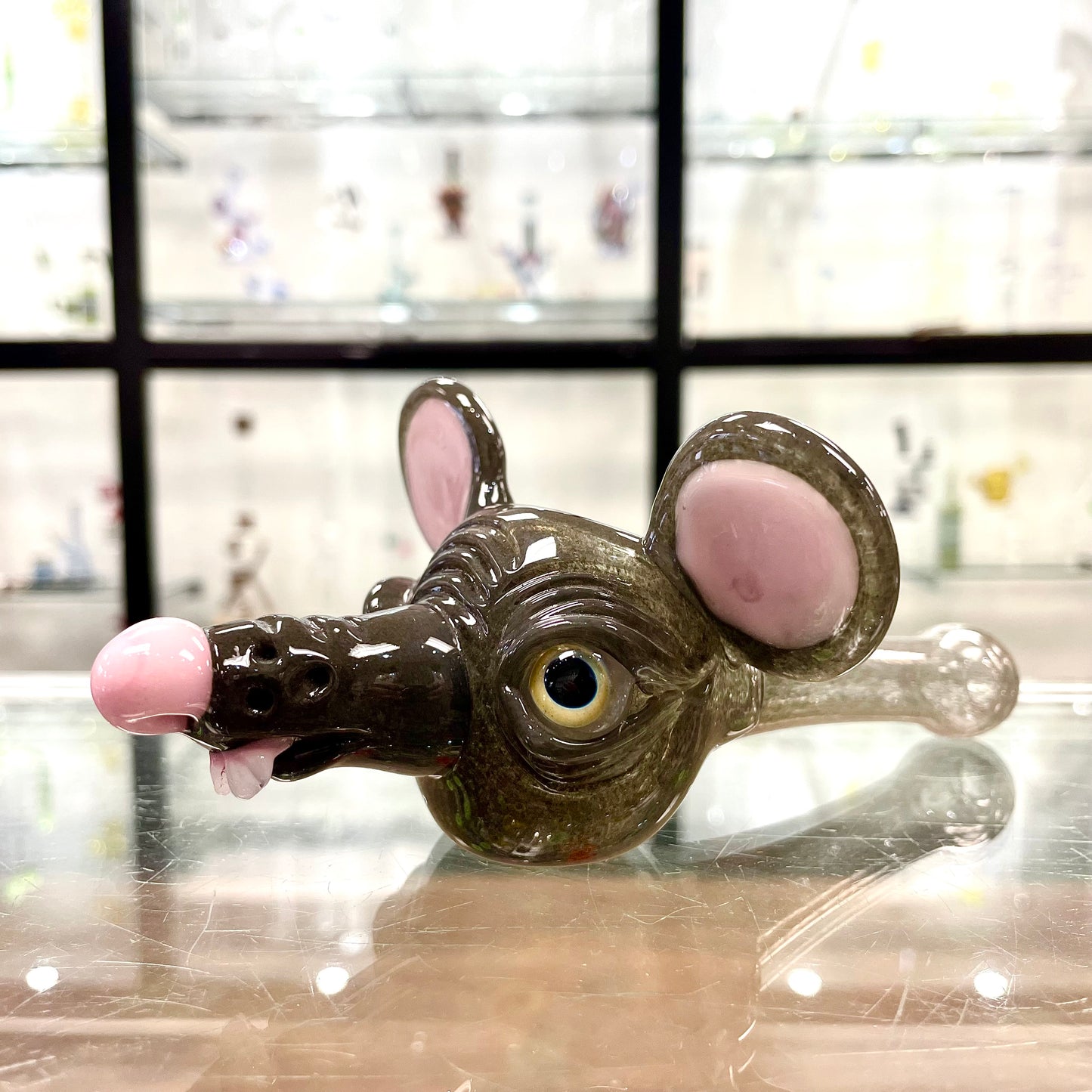 Vagabond Glass 6.5” Sculpted Rat Hand Pipe