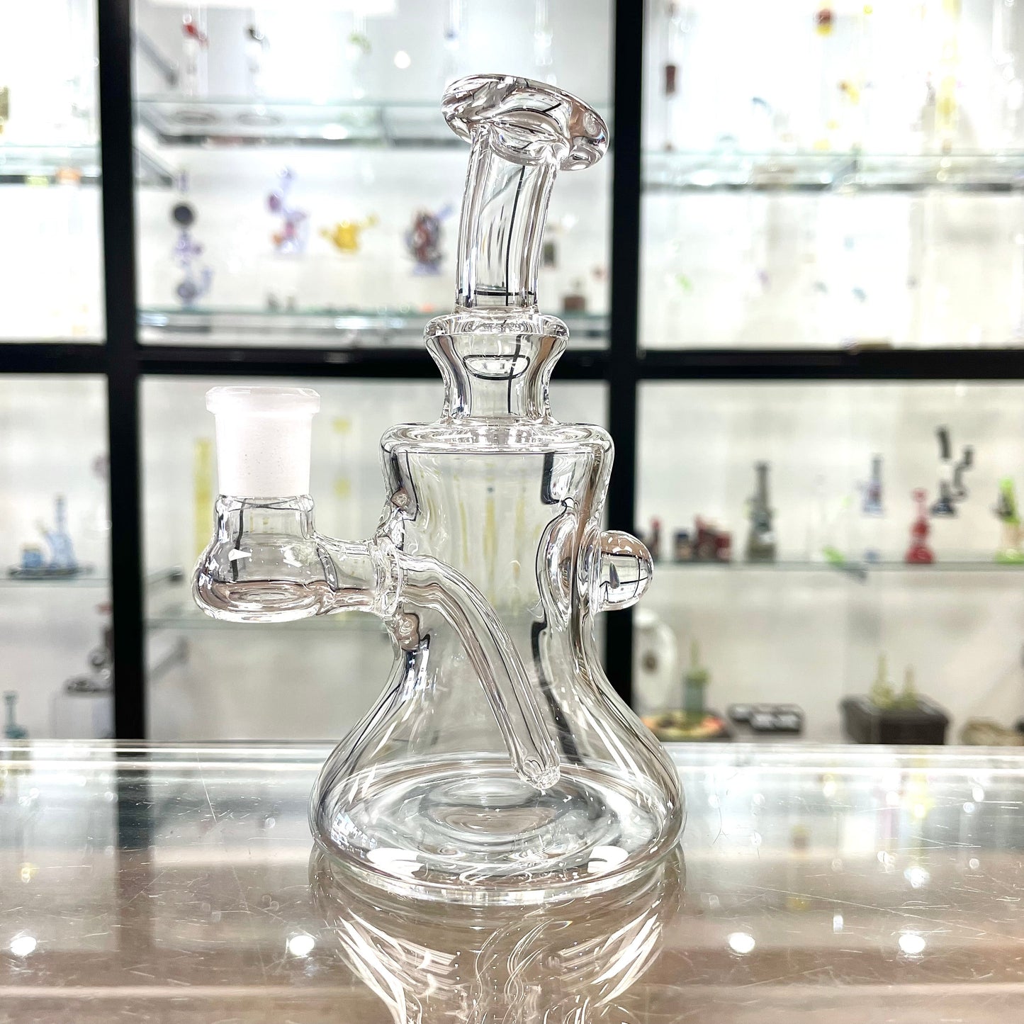 Green Belt 14mm Clear Micro Mini Tube w/ Rainbow Opal