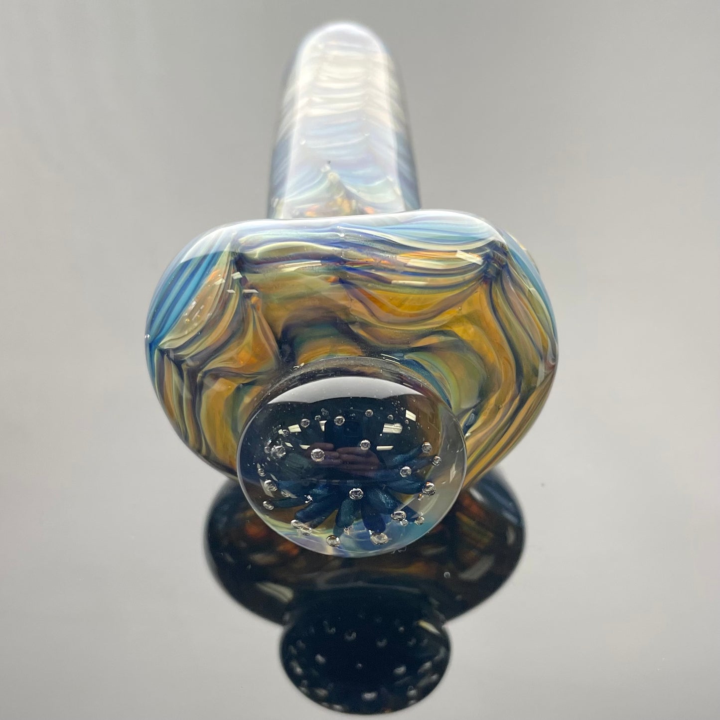 KG Glass 4.5" Wrap & Rake Thick Hand Pipe w/ Air Trap Marble