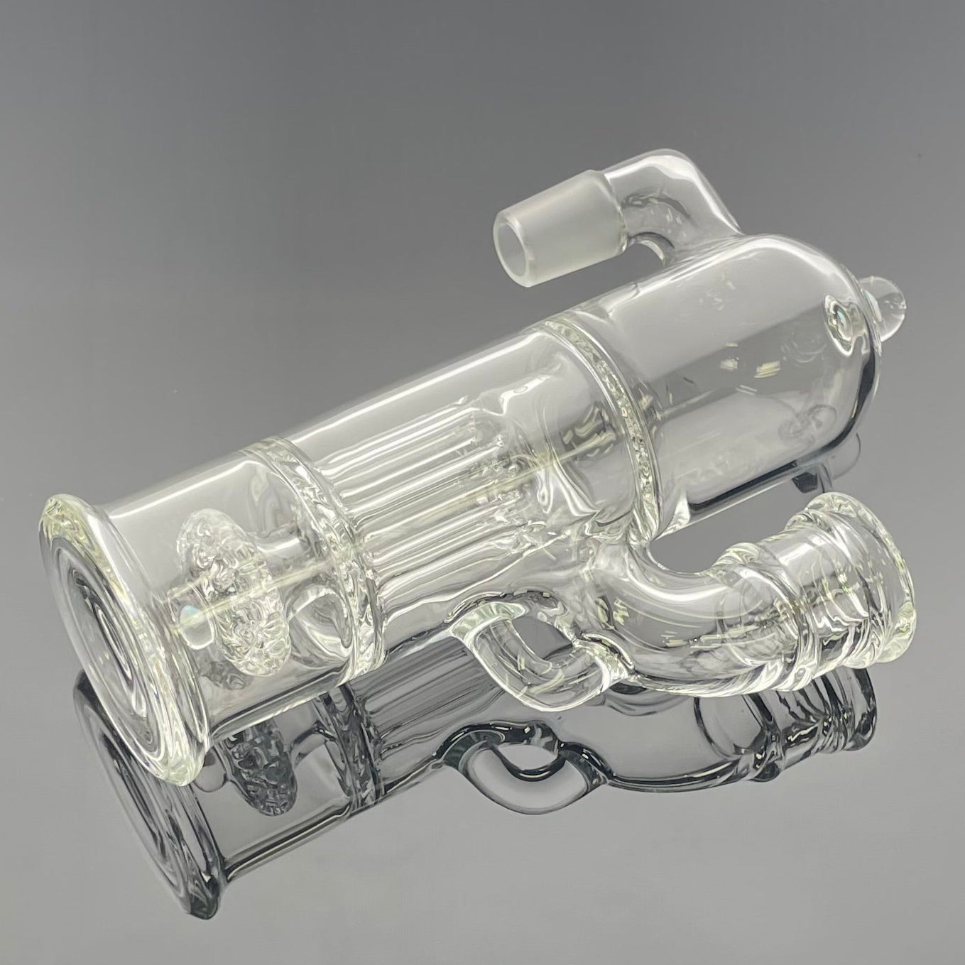 Blazed Pillar Ash Catcher 18mm 90 - Clear w/ Opal