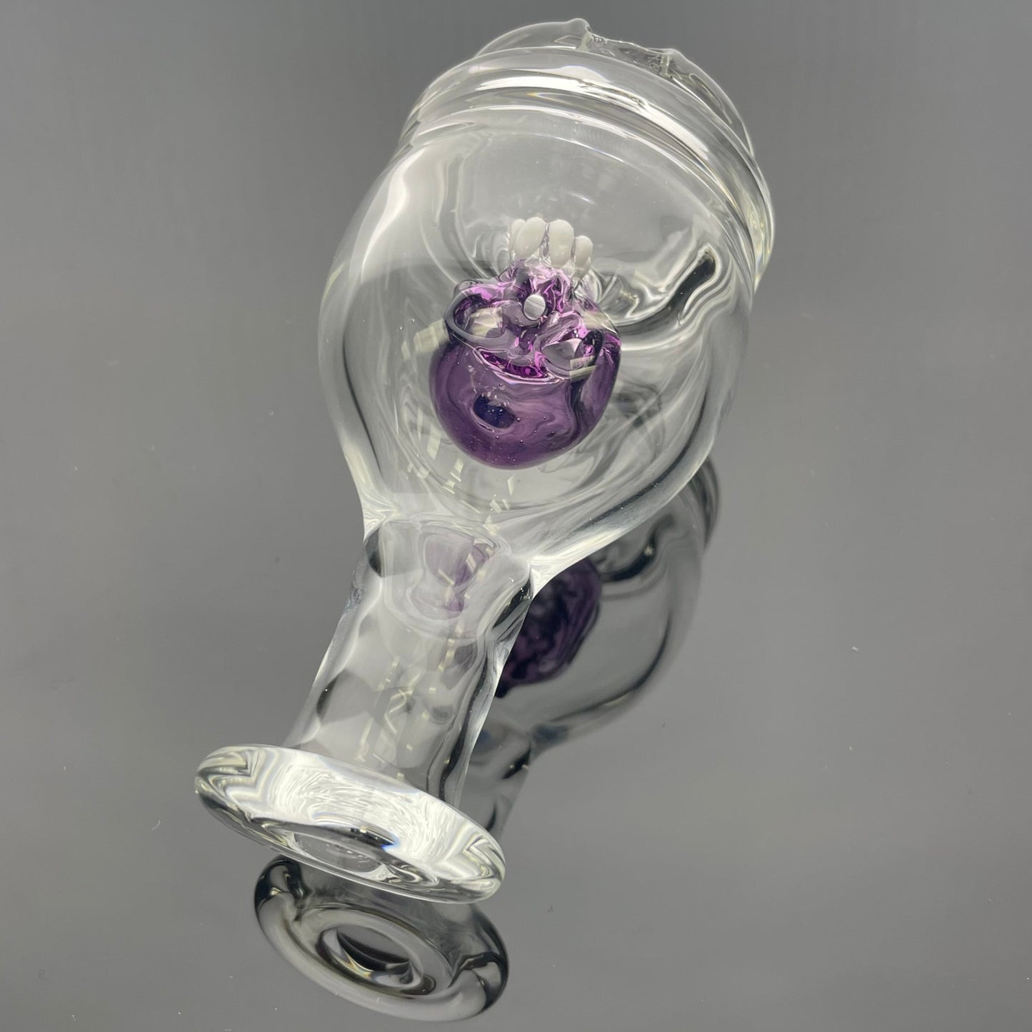 Mastah x Errlectric Dave Puffco Peak Dry Top w/ Skull - Gold Purple - 4"