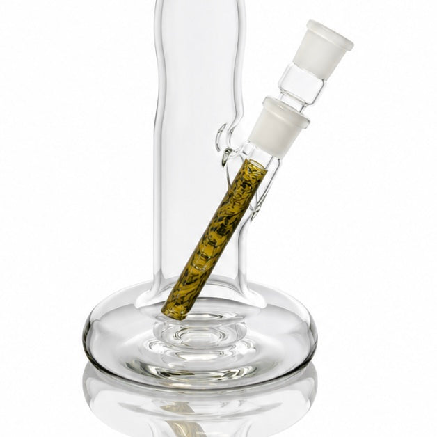 Mastah Glass Hollowfoot Frit Bong - Galaxy x Golden Rod
