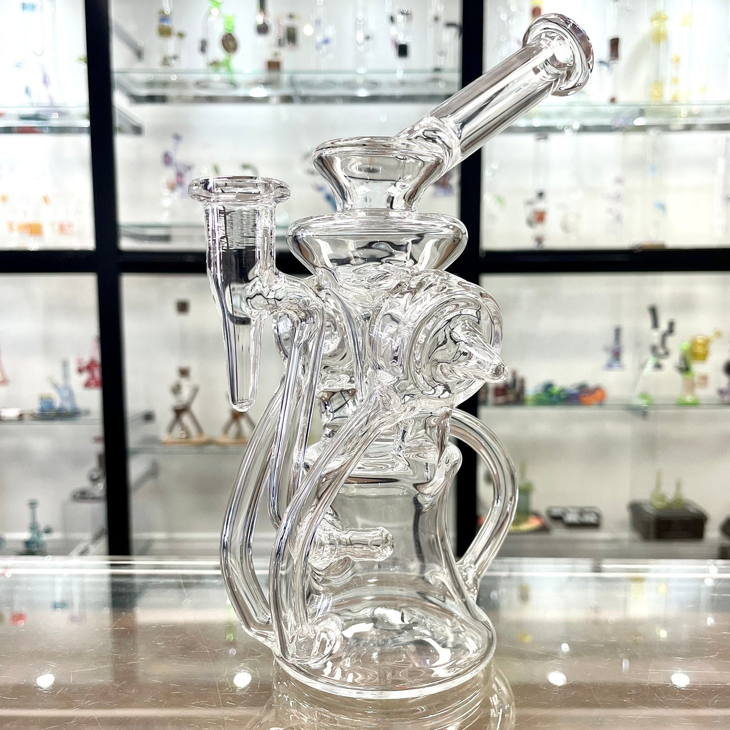 Mimzy V2 Clear Double Disc Full Scroller Recycler - 14mm