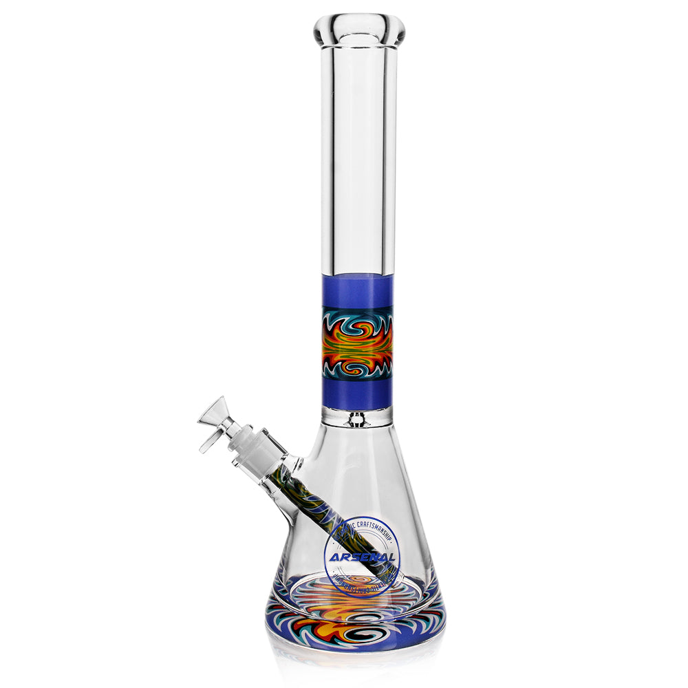 Arsenal 16" Psychedelic 7mm Beaker w/ Blaze Pattern Vinyl Wrap