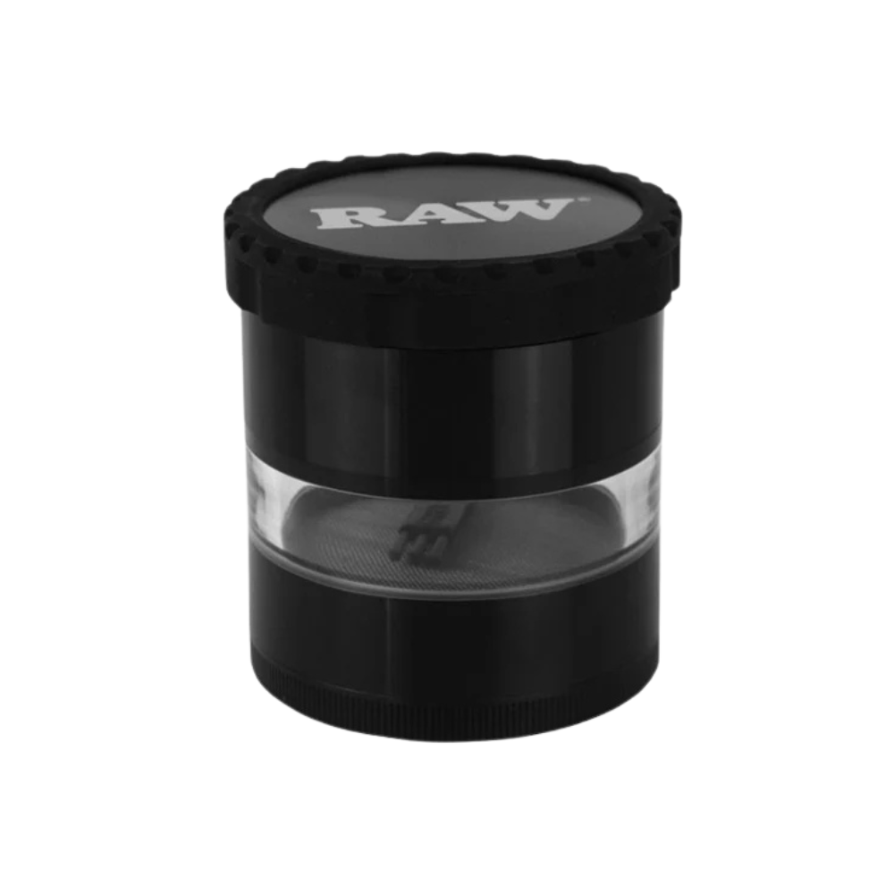 RAW Life 4PC Grinder Black w/ Clear Body