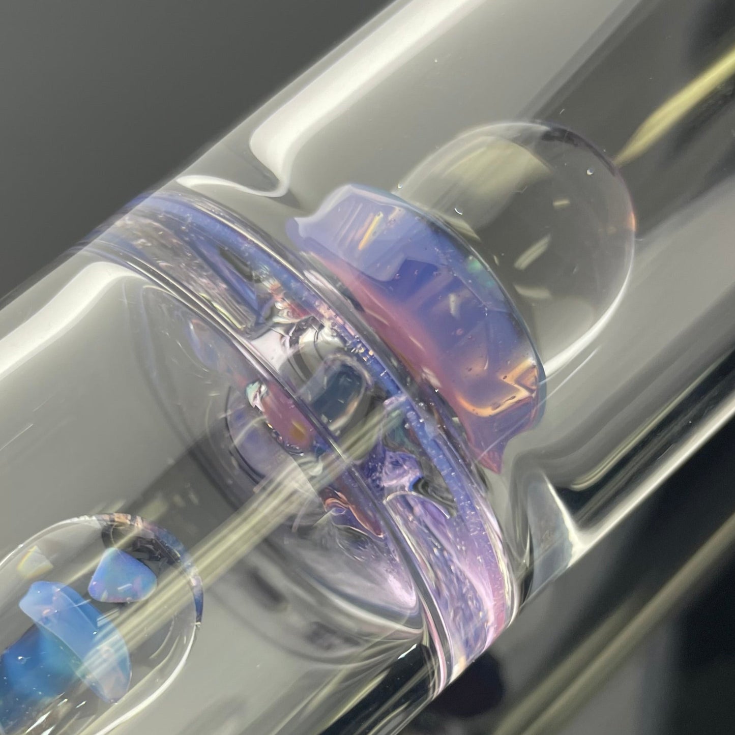 Blazed 44mm 3 Line Tree Tube - Rose Quartz & Transparent Marina w/ Opal