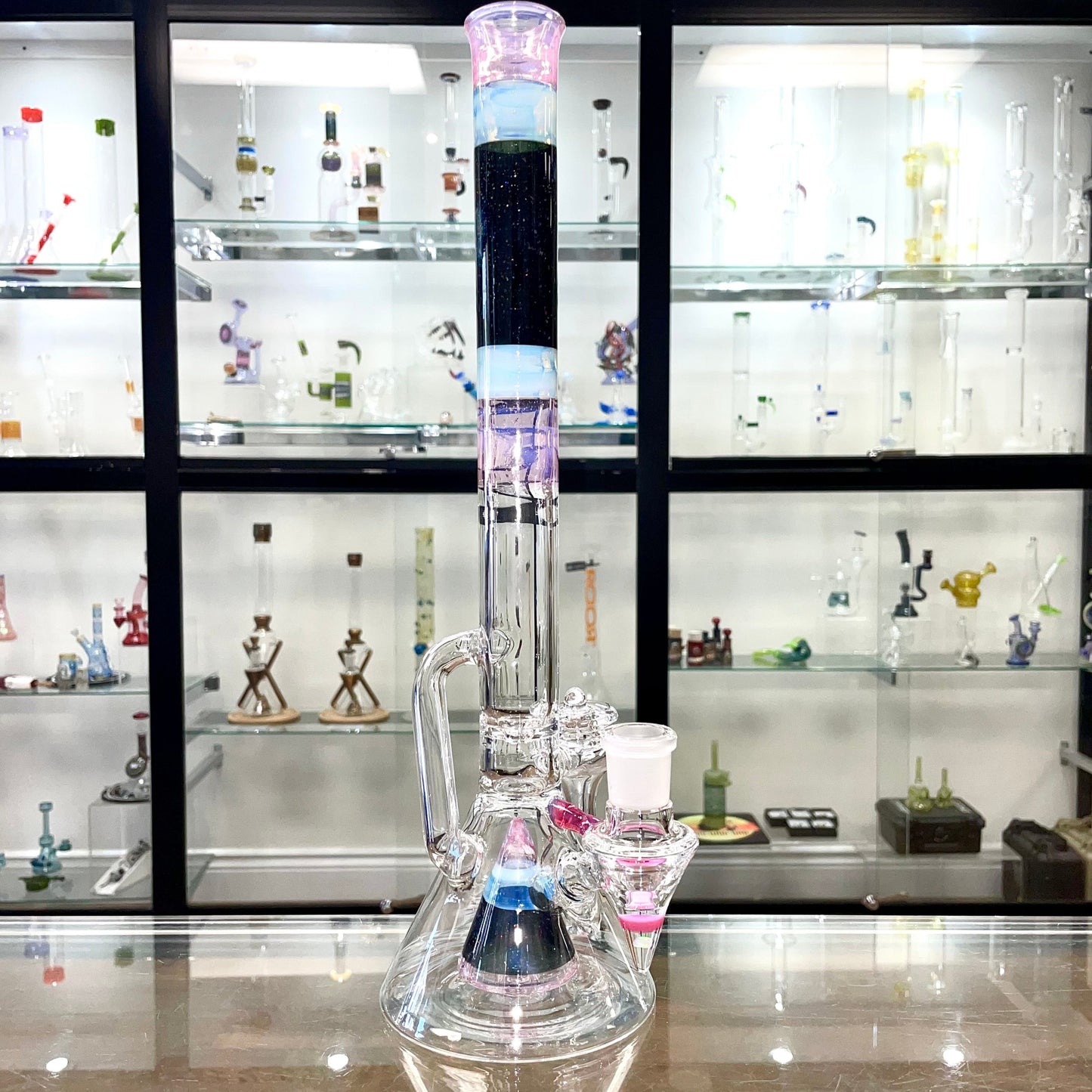 Discobox Colour Accented Fixed Double Recycler Beaker - Space Fume & Crushed Opal #1