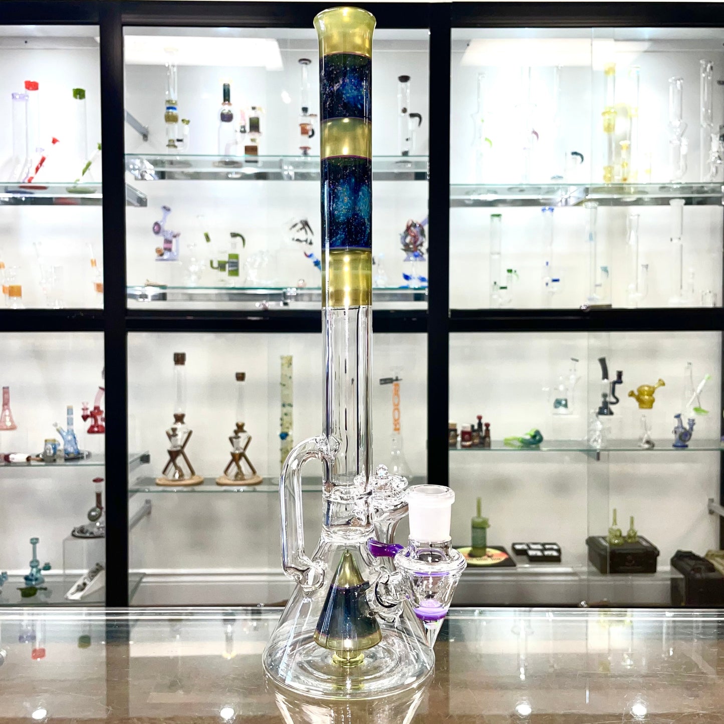 Discobox Colour Accented Fixed Double Recycler Beaker - Space Fume & Crushed Opal #2