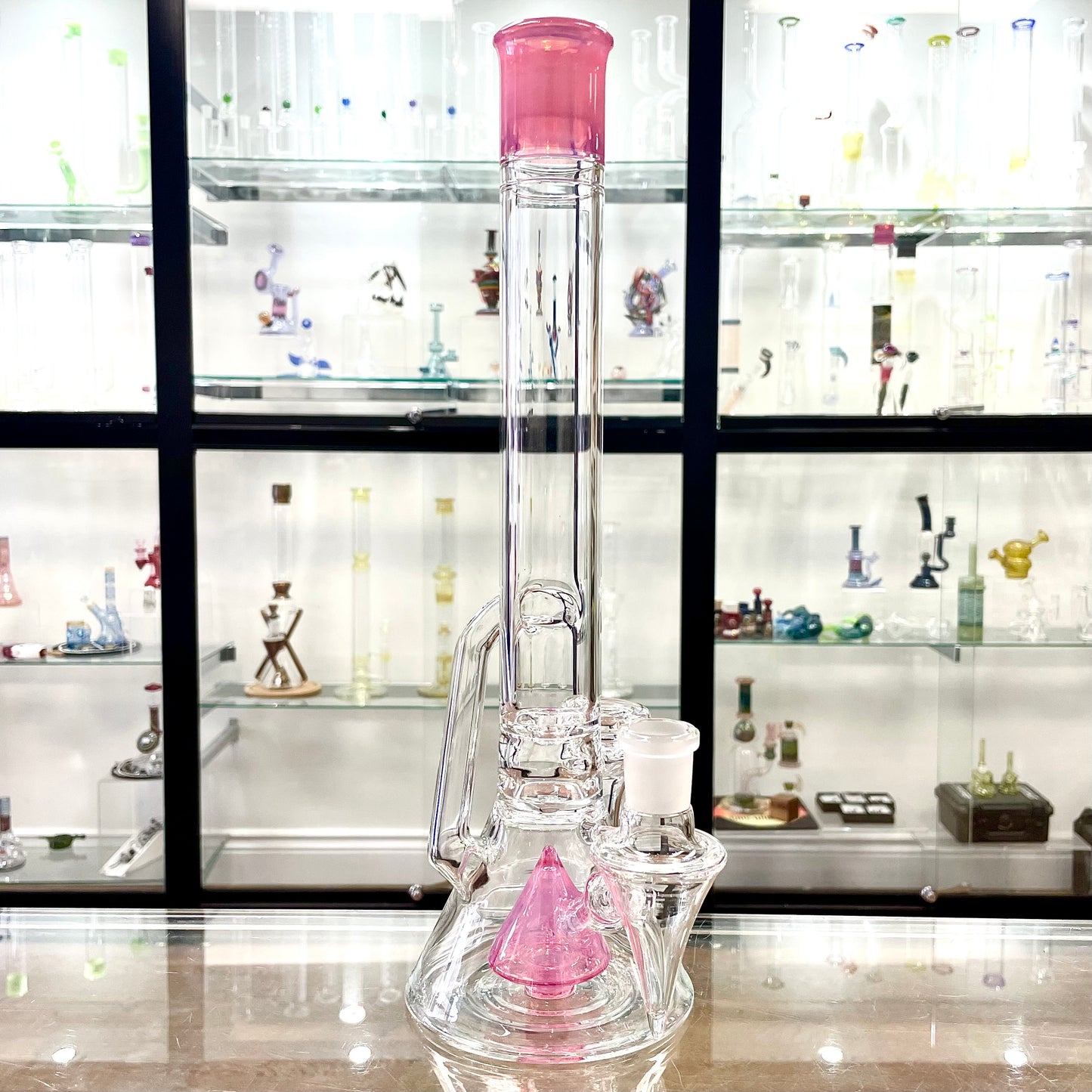 Discobox Large Colour Accented Fixed Double Recycler Beaker - Telemagenta Lite Over Ghost