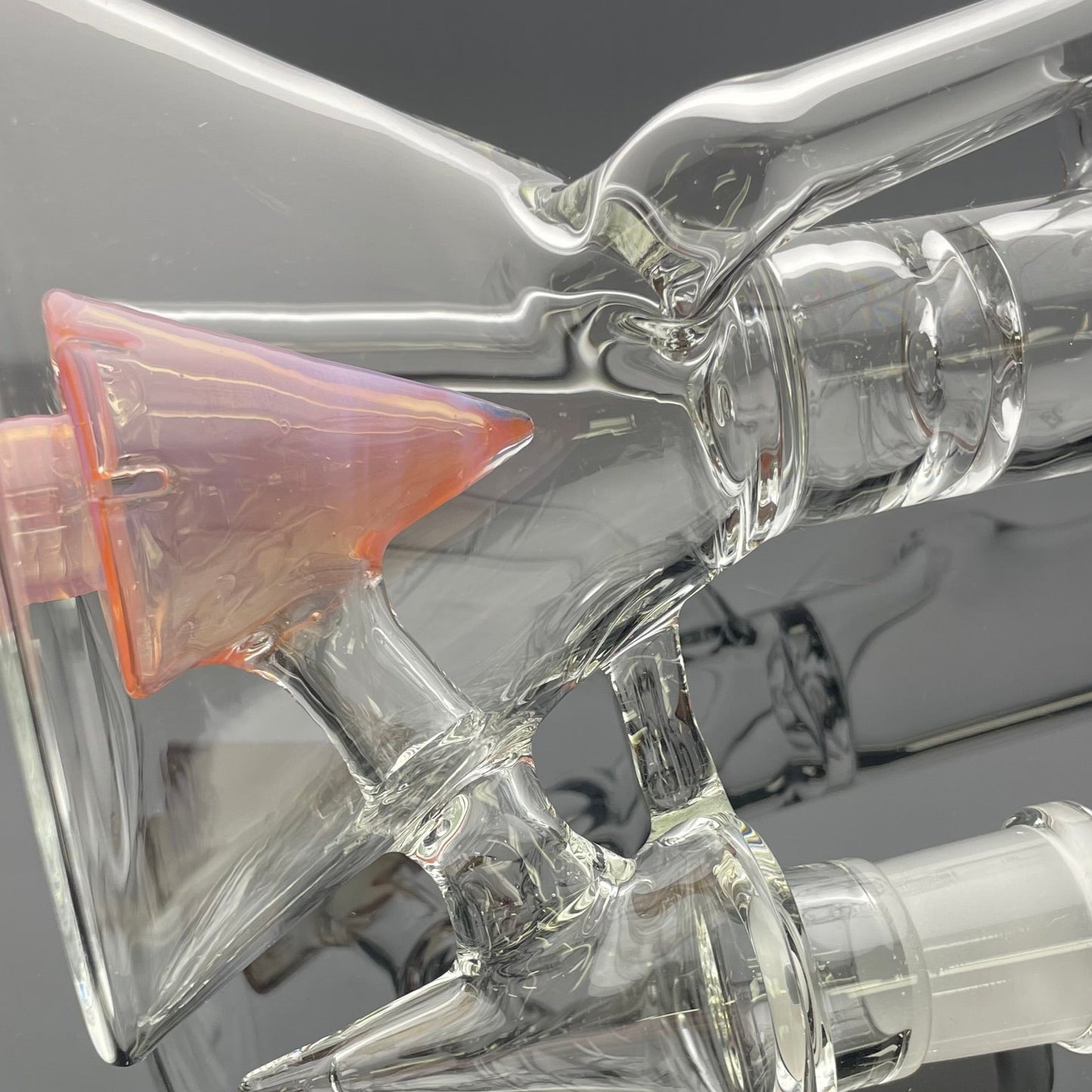 Discobox Colour Accented Fixed Single Recycler Beaker - Neo Opal / Tangie