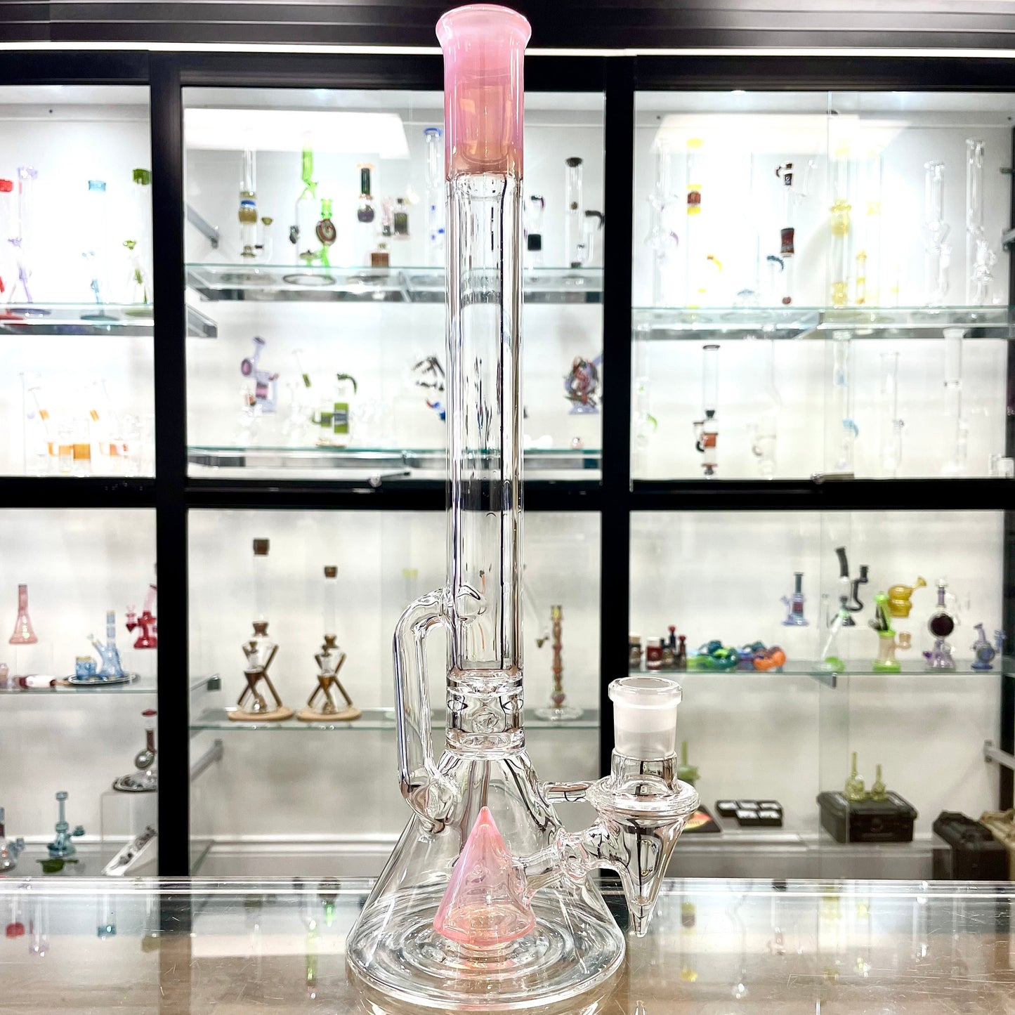Discobox Colour Accented Fixed Single Recycler Beaker - Neo Opal / Tangie