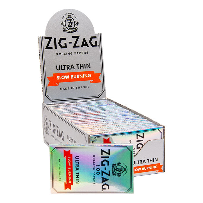 ZIGZAG Silver Ultra Thin Single Wide - 100 Papers Per Pack