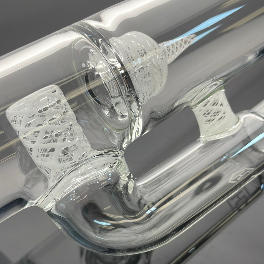 Jhoney 15.5" Dual Retti Perc Tube w/ Retti Splash Guard - Star White