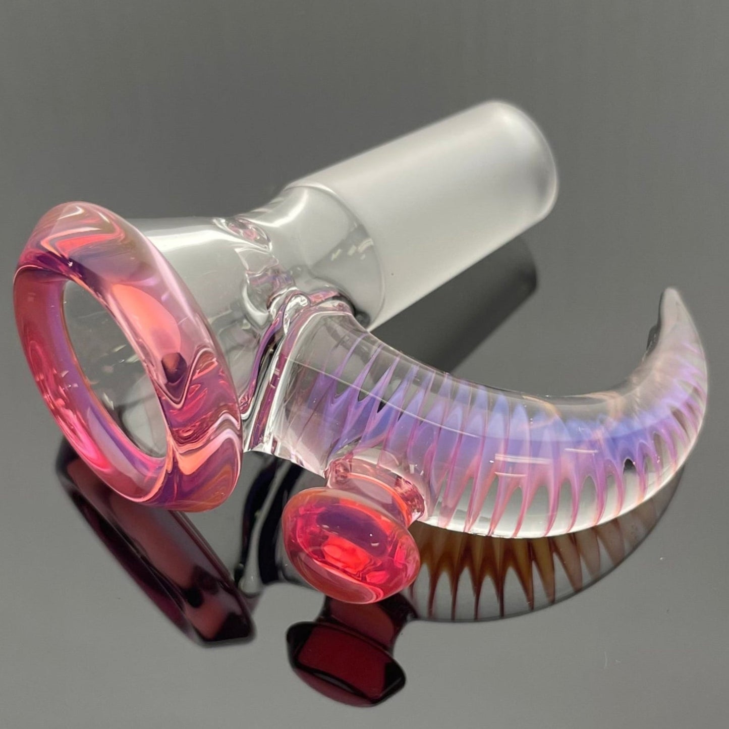 Jamms Clear Base Bowl W Colour Lip & Cane 14mm 3 Hole