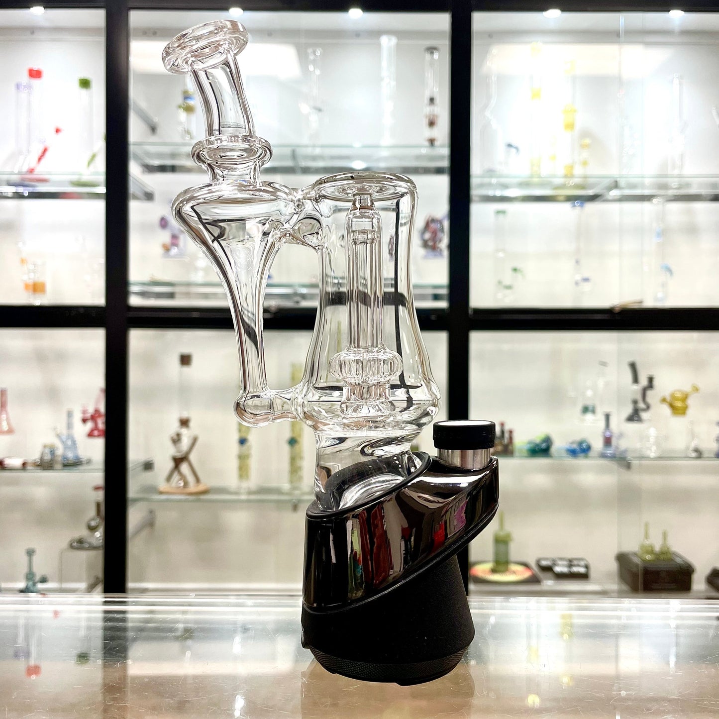 Green Belt Puffco Peak Recycler Top - Clear