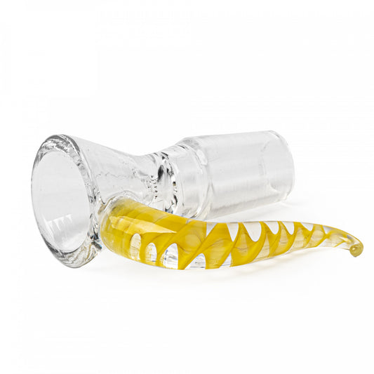 Red Eye Glass 18mm Helix Cone Bowl - Yellow