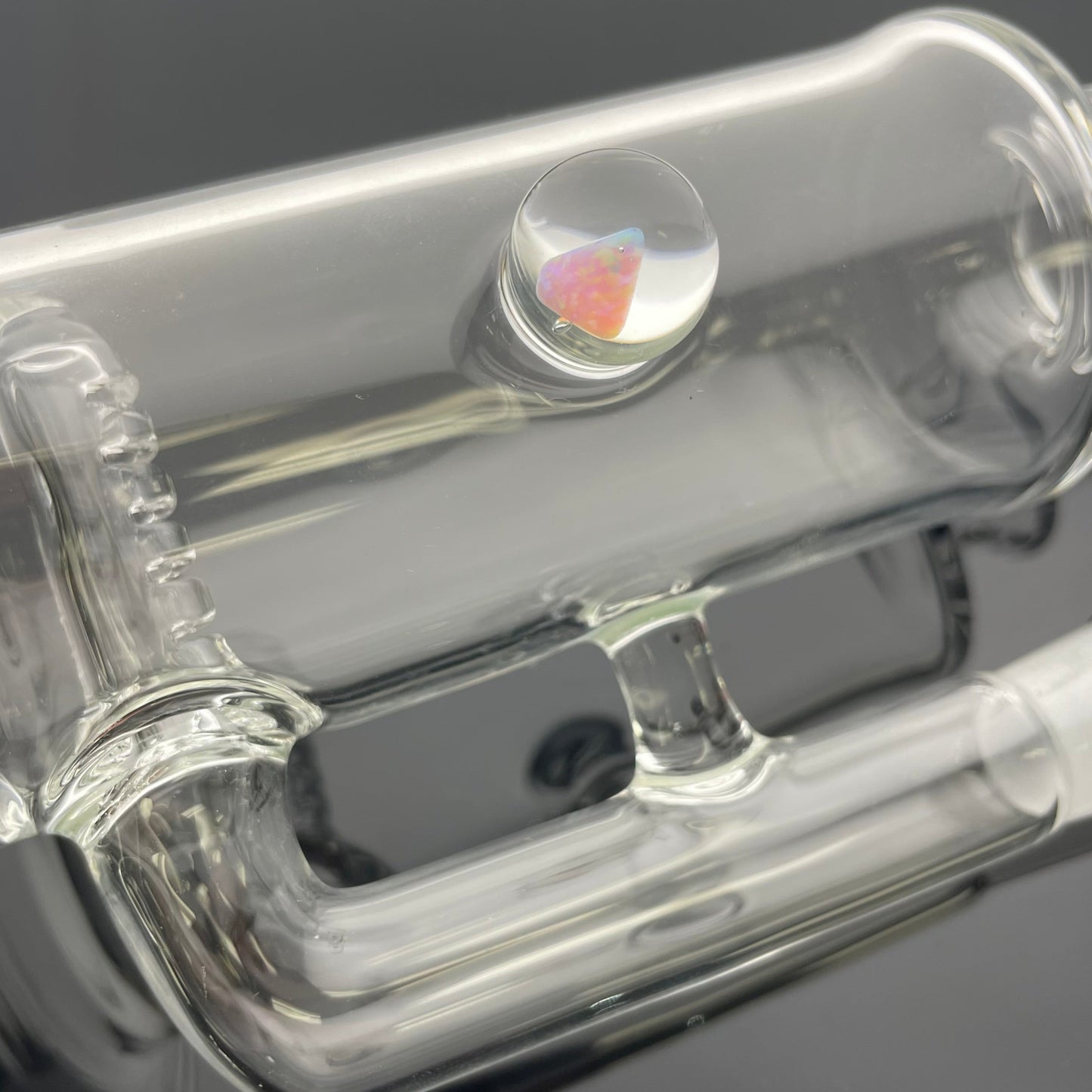 Green Belt 14mm Mini Stemline w/ Rainbow Opal