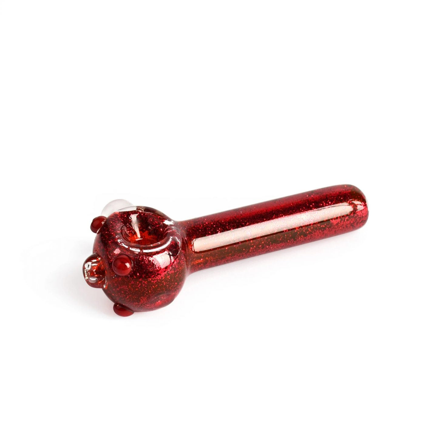 Red Eye Glass 5" Liquid Sparkle Hand Pipe - Red