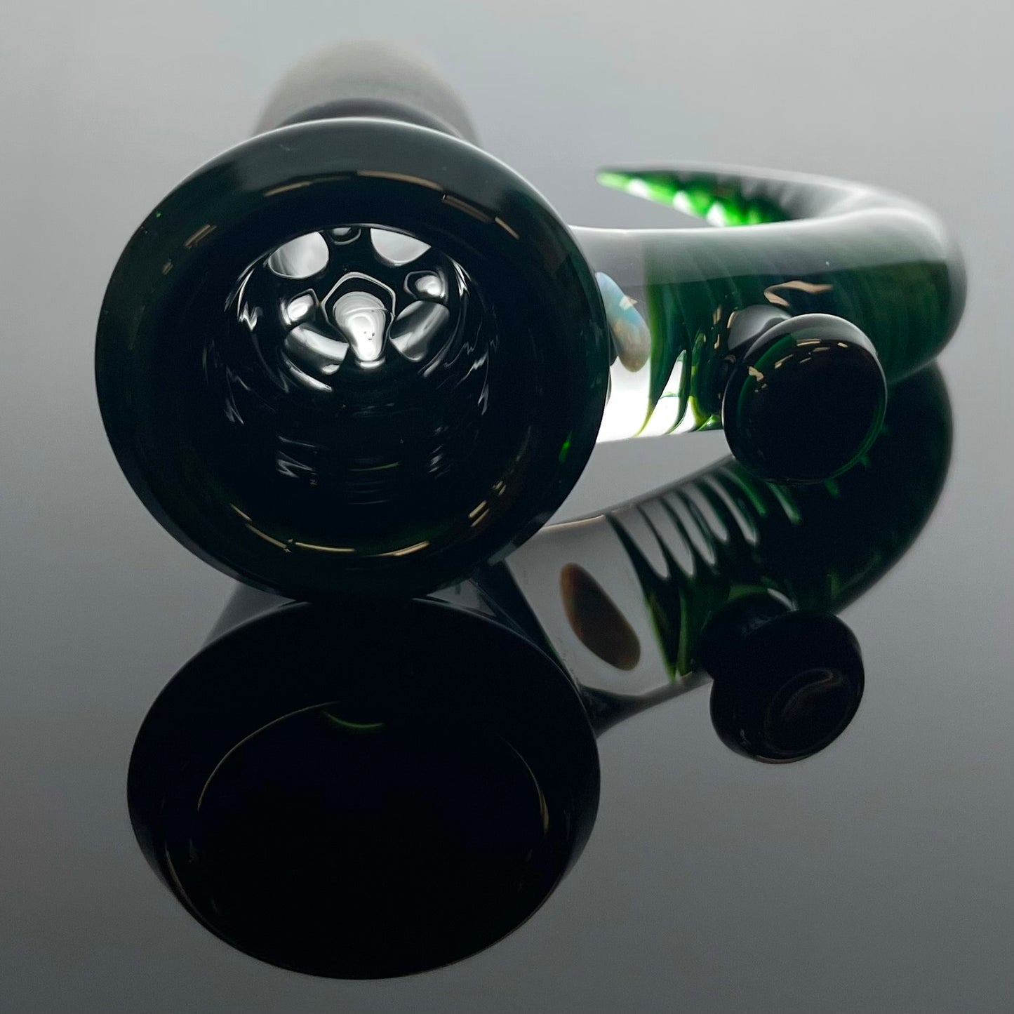 Jamms 18mm 4 Hole Fully Worked Bowl w/ Opal & Cane - Green Money