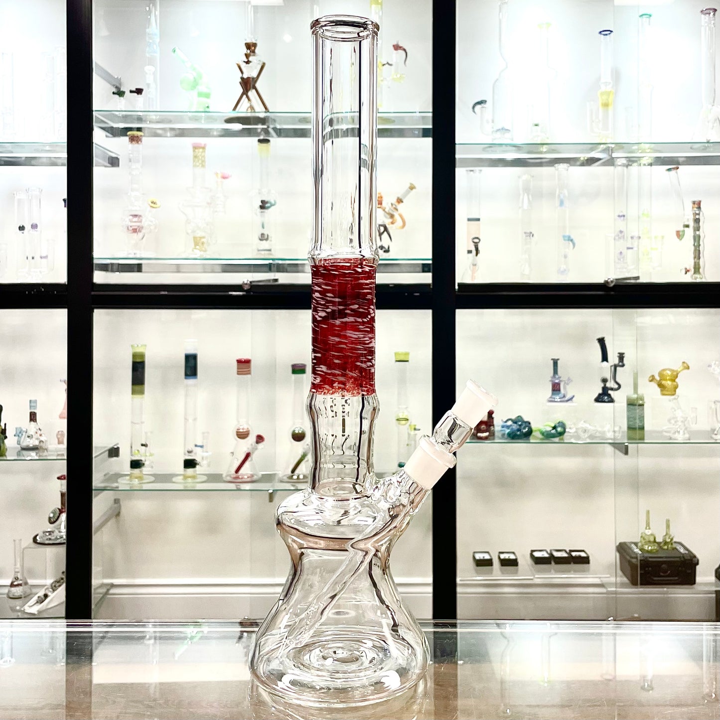 Mastah Glass Heavy Walled Beaker with Frit Section w/ 18mm-18mm Stem