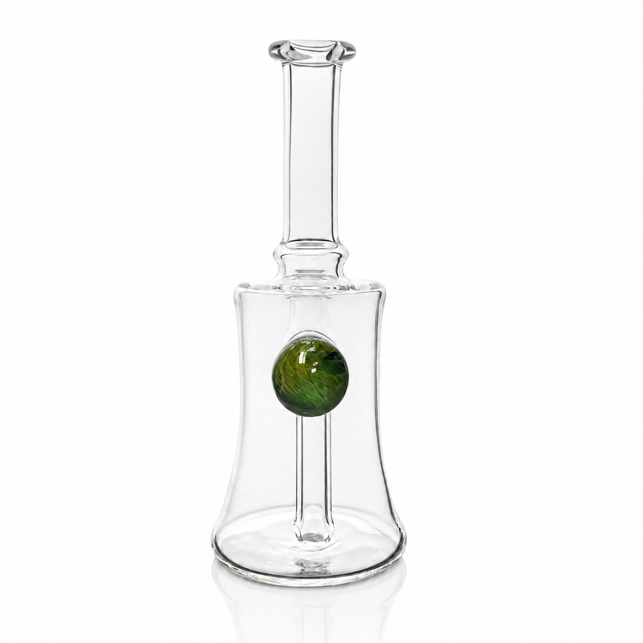 Clarks Glass 14mm Clear Bent Neck Mini Tube w/ Handmade Coloured Joint