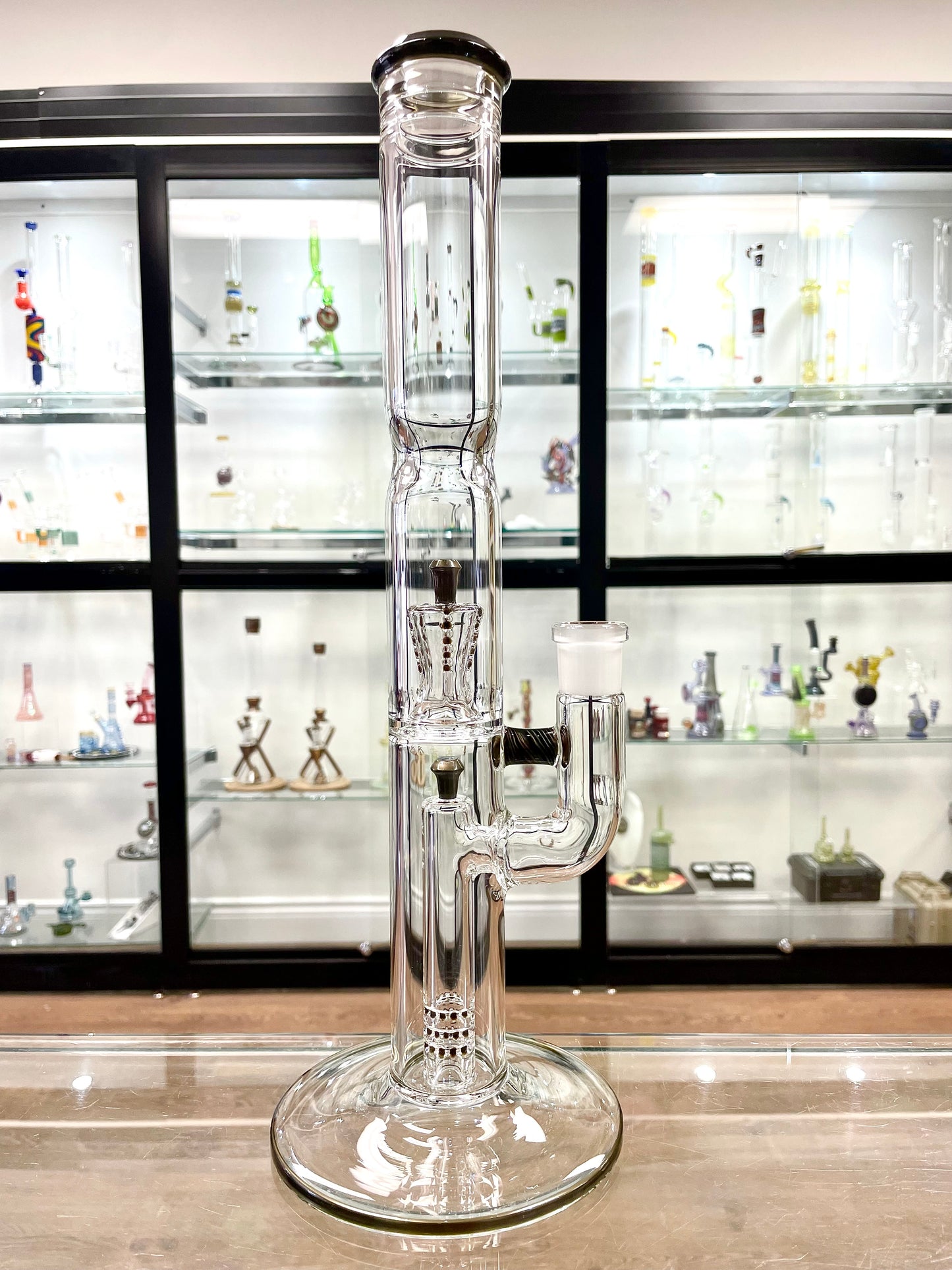 Jamms Colour Accented Pillar to Diamond Perc Tube - Electrum