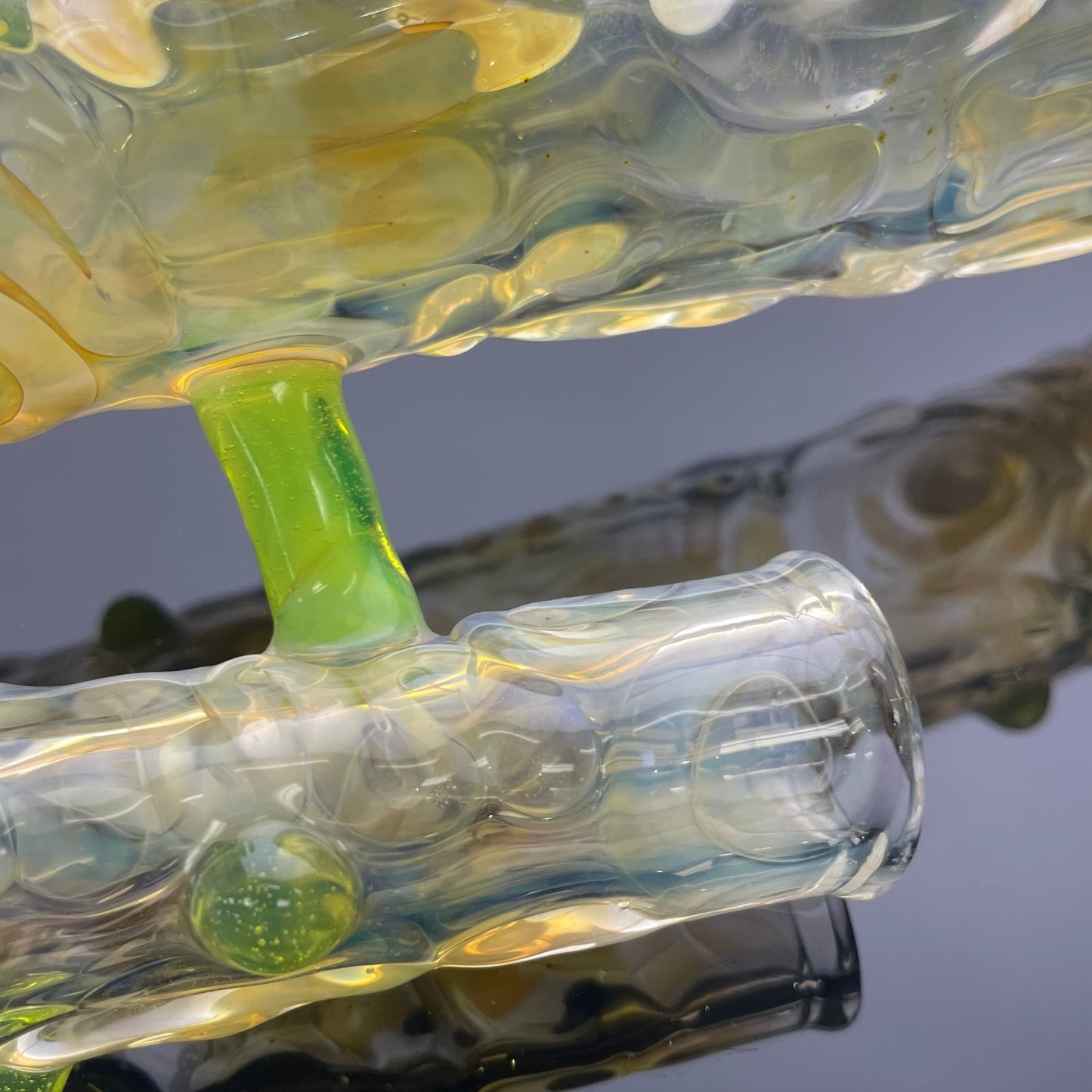 Shine Glass 19" Artifact Fumed 44mm Inline w/ Monster Bowl - #1 (On sale due to crooked perc)