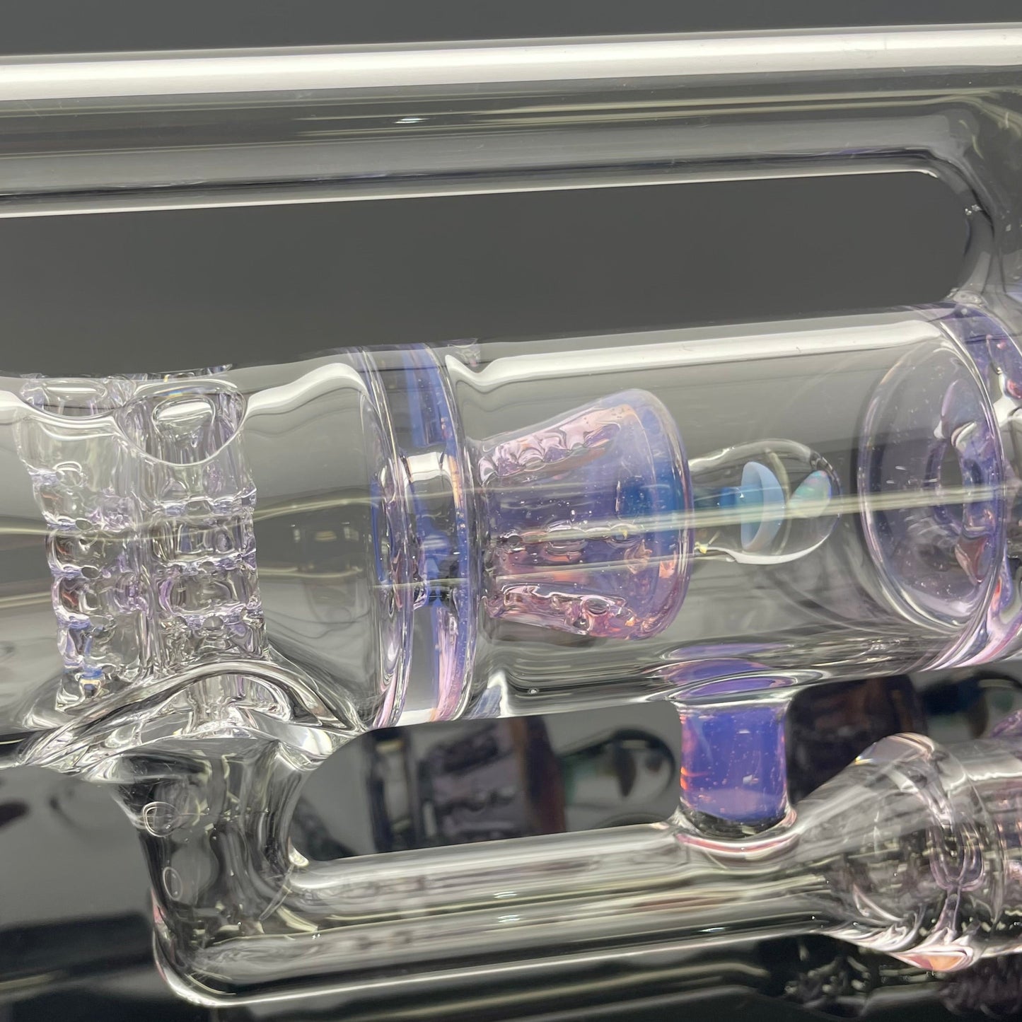 Blazed 44mm 3 Line Tree Tube - Rose Quartz & Transparent Marina w/ Opal