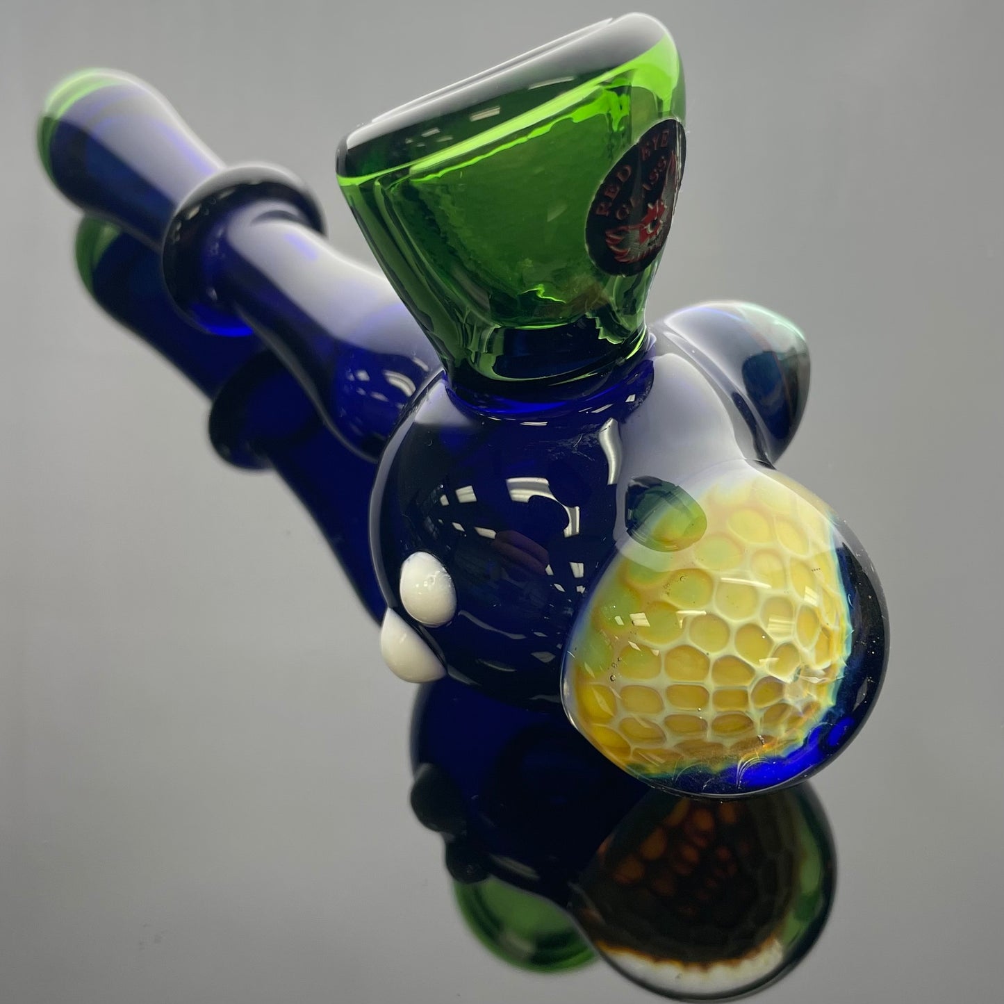 Red Eye Glass 6" Fumed Honeycomb Pipe - Blue & Green
