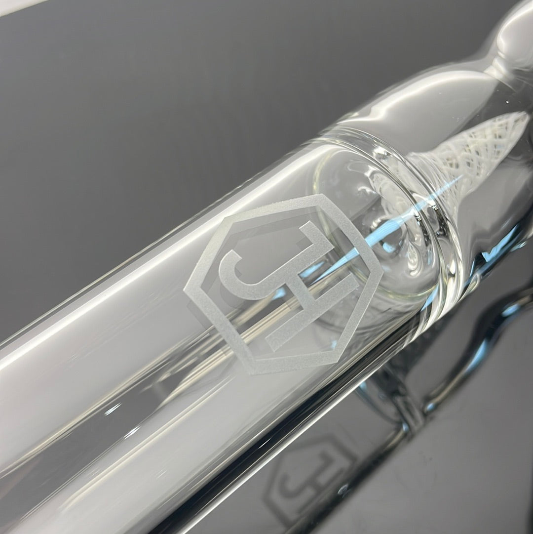 Jhoney 15.5" Dual Retti Perc Tube w/ Retti Splash Guard - Star White