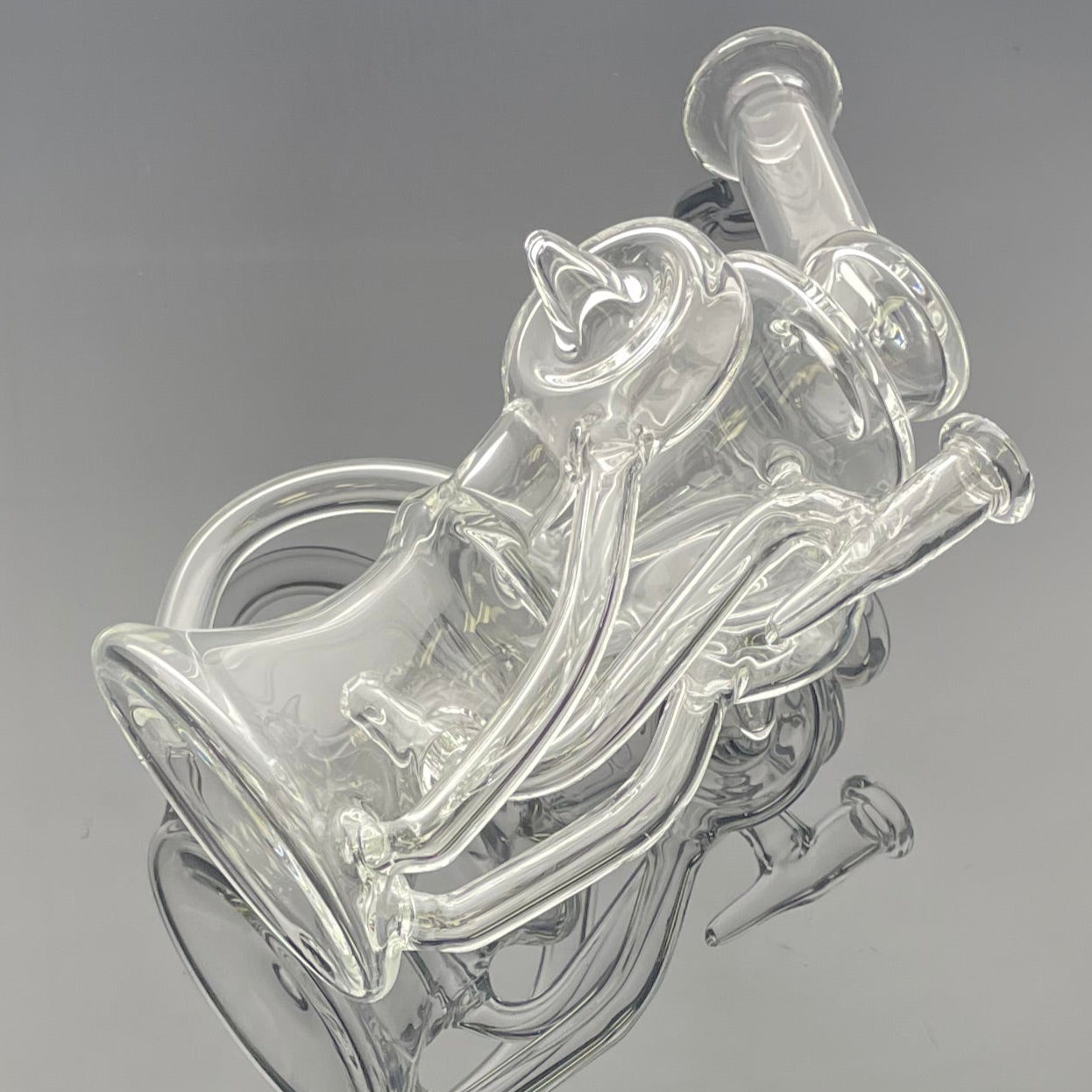 Mimzy V2 Clear Double Disc Full Scroller Recycler - 10mm