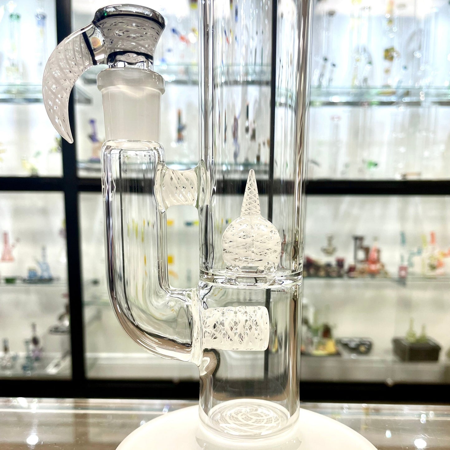 Jhoney 15.5" Dual Retti Perc Tube w/ Retti Splash Guard - Star White