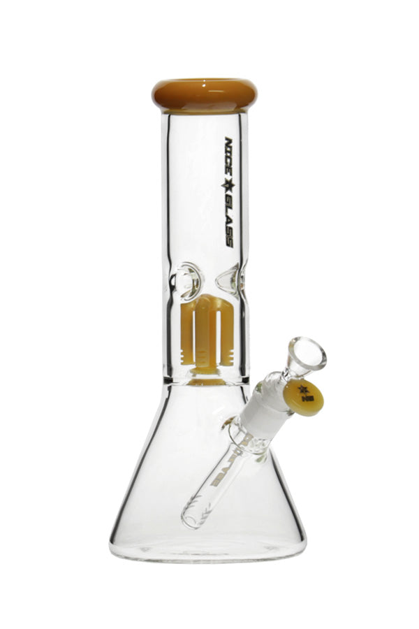 Nice Glass 12" 5mm Beaker w/ 4-Arm Tree Perc