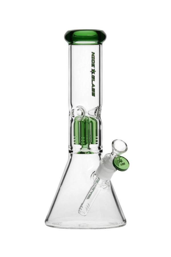 Nice Glass 12" 5mm Beaker w/ 4-Arm Tree Perc