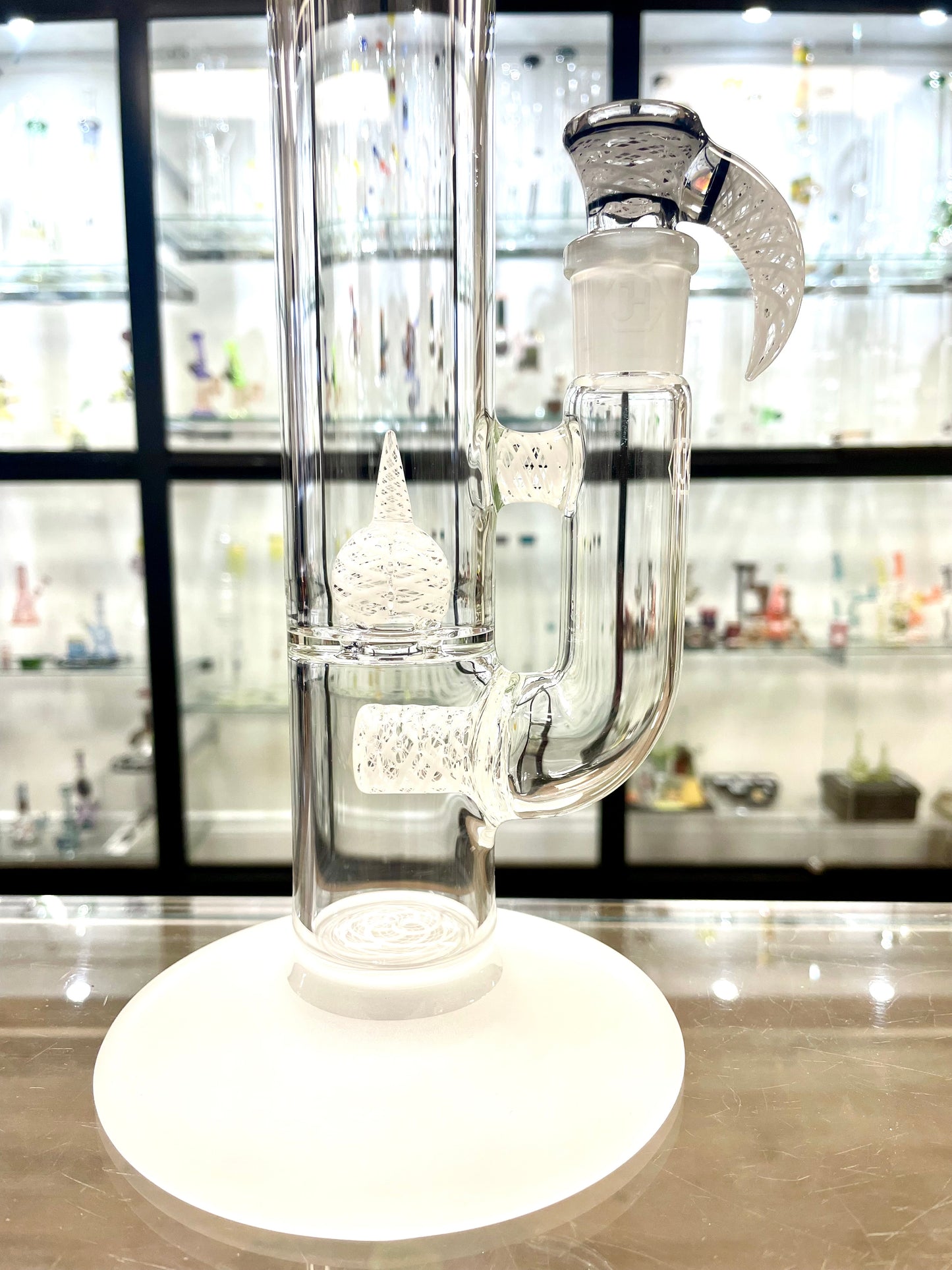 Jhoney 15.5" Dual Retti Perc Tube w/ Retti Splash Guard - Star White